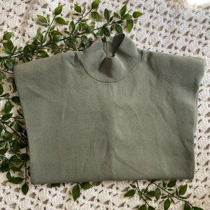 Zara High Neck Padded Shoulder Sleeveless Blouse Medium